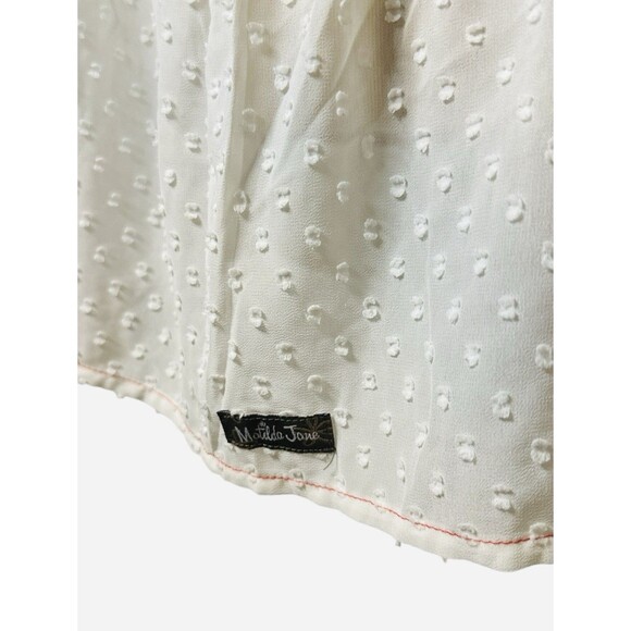Matilda Jane Women's Light The Way Swiss Dot Tunic Blouse Sz M Cream Sheer - Picture 2 of 8
